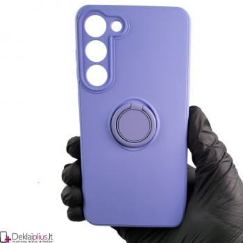 Švelnaus silikono dėklas su žiedu - šviesiai violetinis (Samsung S23 Plus)